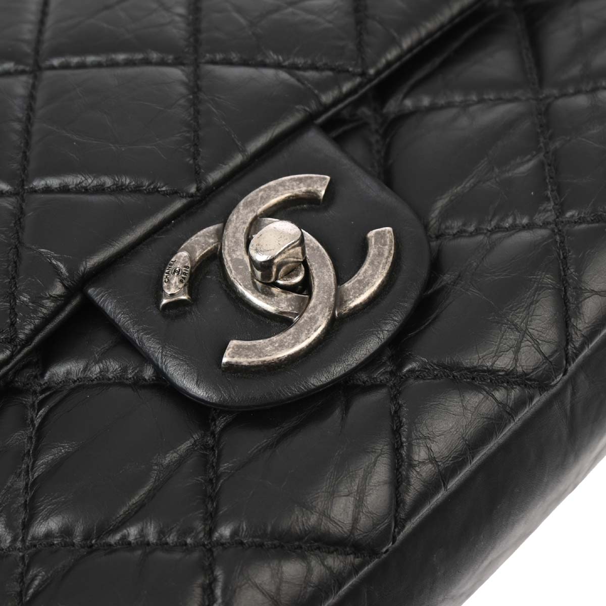 Chanel Black Calfskin Single Flap Shoulder Bag