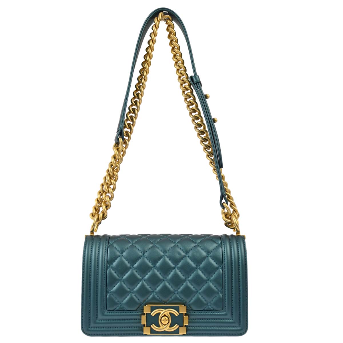 Boy Chanel 2020-2021 Blue Calfskin Small Chain Shoulder Bag