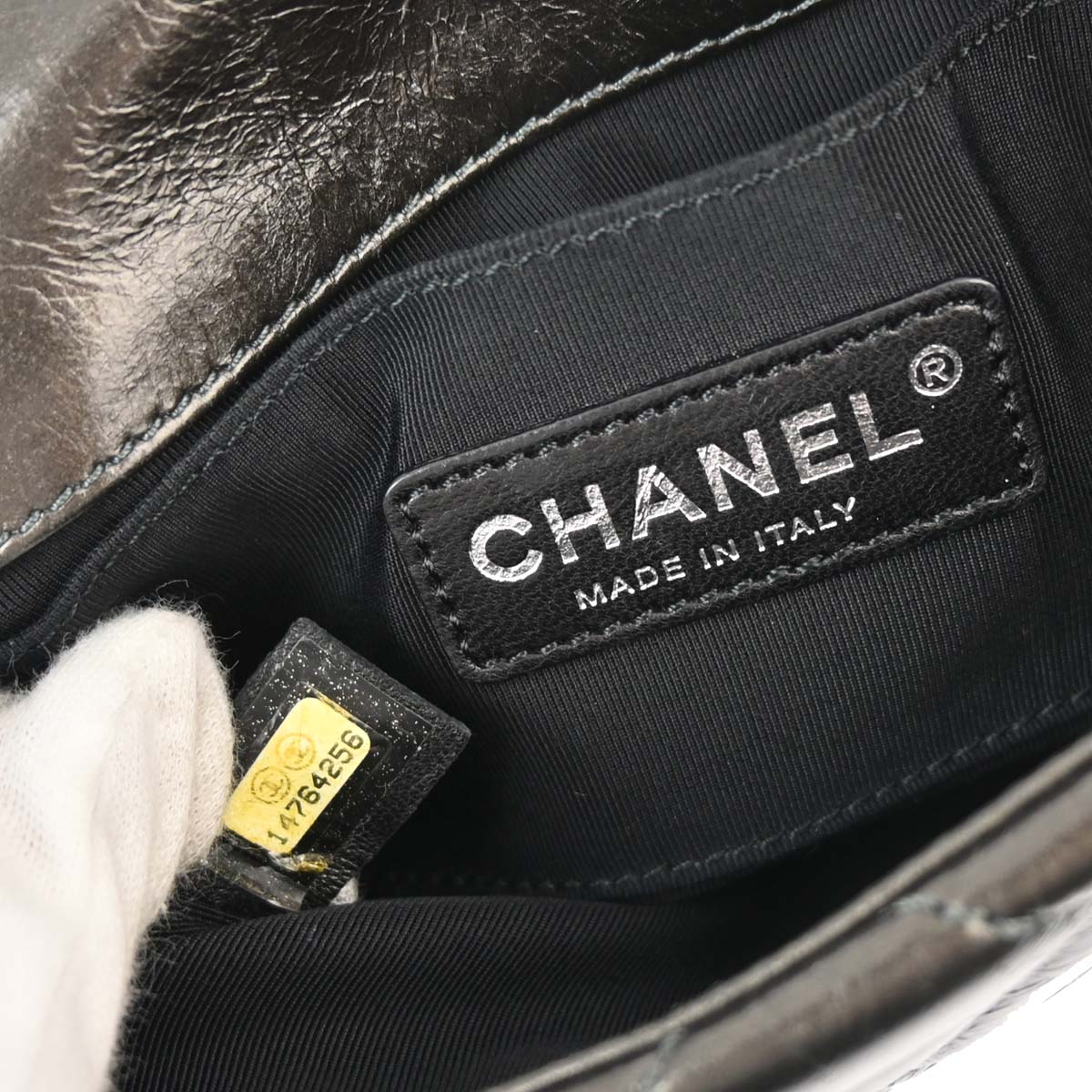 Chanel Gray Calfskin Luxury Line Shoulder Bag