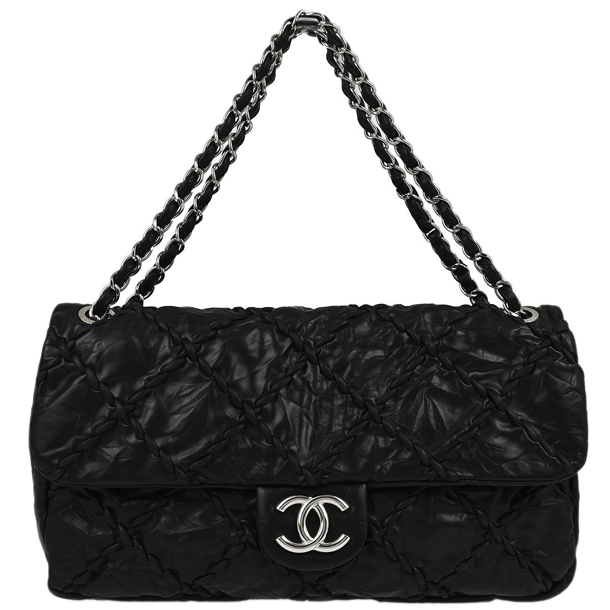 Chanel Black Calfskin Ultra Stitch Chain Shoulder Bag