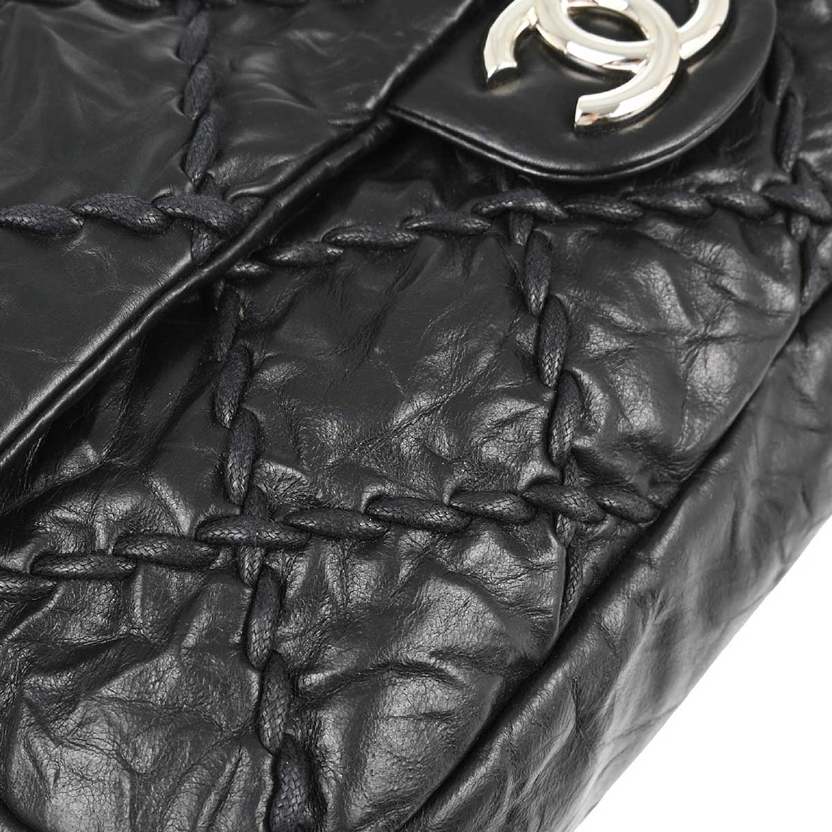 Chanel Black Calfskin Ultra Stitch Chain Shoulder Bag