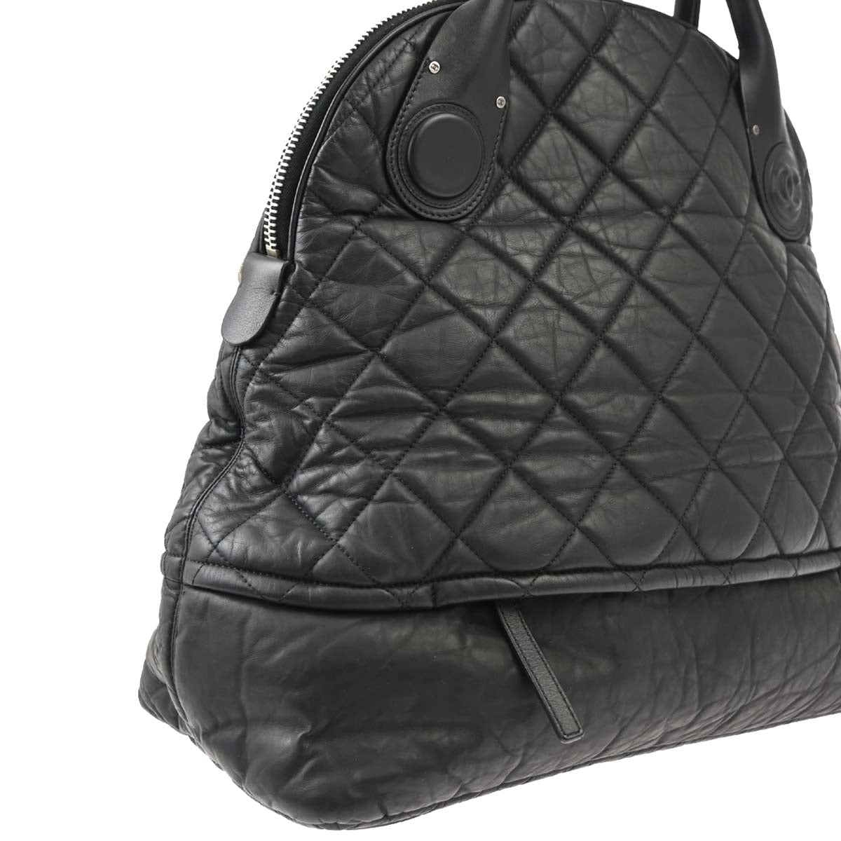 Chanel Black Glitter Fabric Coco Cocoon 2way Shoulder Handbag