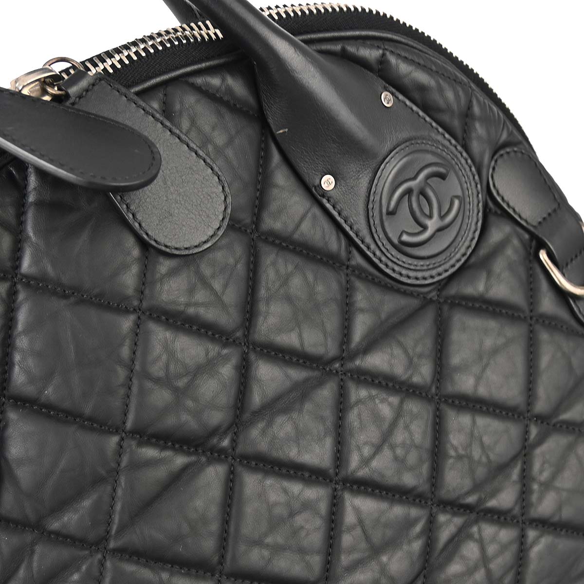 Chanel Black Glitter Fabric Coco Cocoon 2way Shoulder Handbag