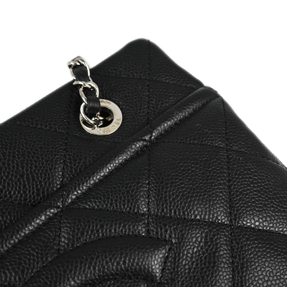 Chanel Black Caviar Chain Shoulder Tote Bag