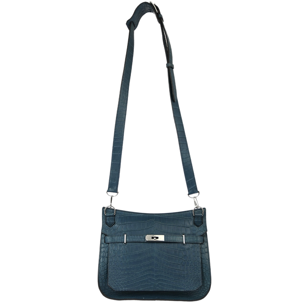 Hermes * 2013 Blue Tempete Matte Niloticus Crocodile Jypsiere 28 Shoulder Bag