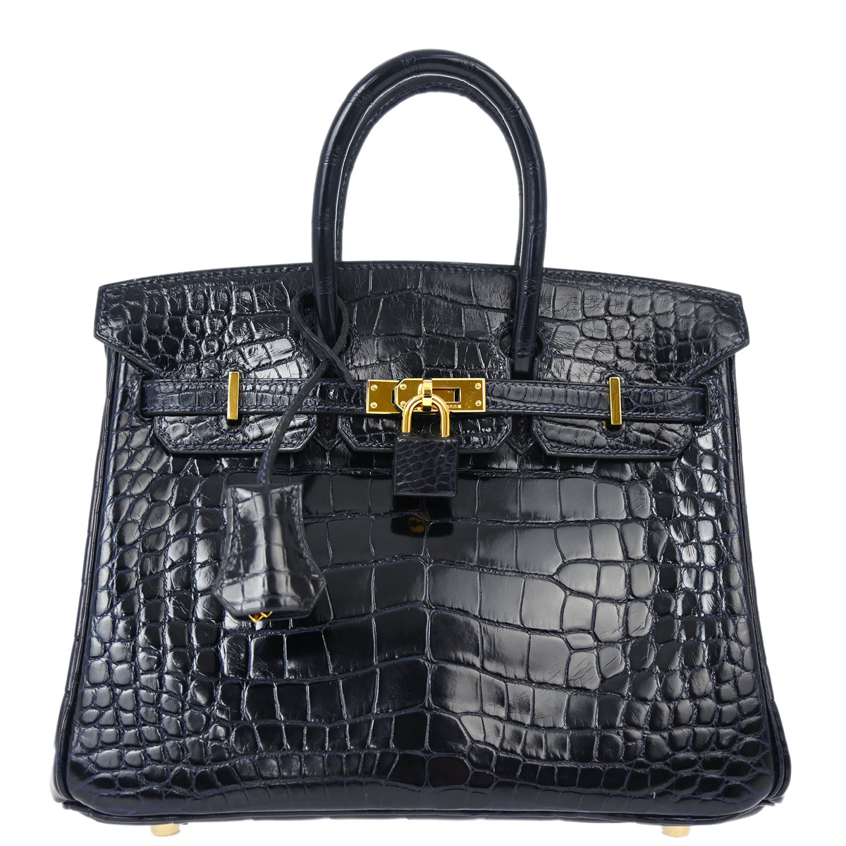 Hermes * 2010 Blue Marine Alligator Crocodile Birkin 25 Handbag