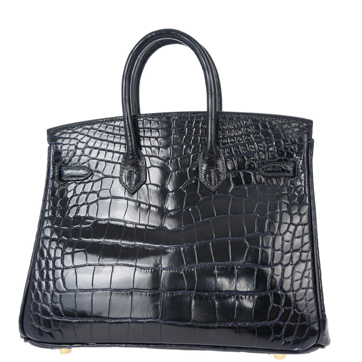 Hermes * Blue Marine Alligator Crocodile Birkin 25 Handbag