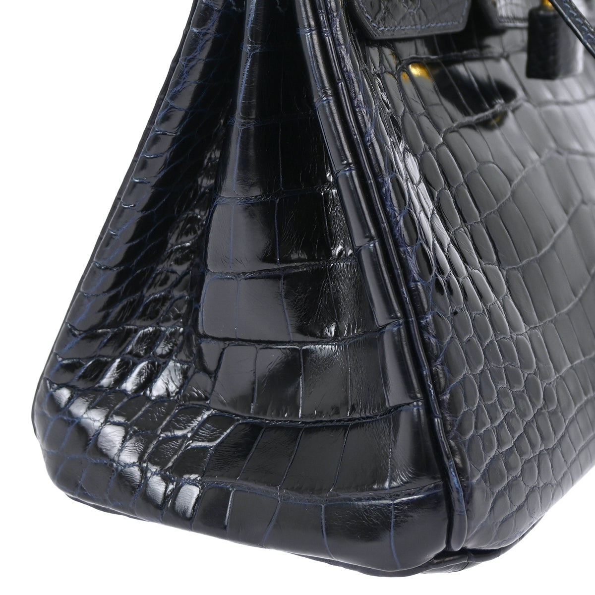 Hermes * 2010 Blue Marine Alligator Crocodile Birkin 25 Handbag