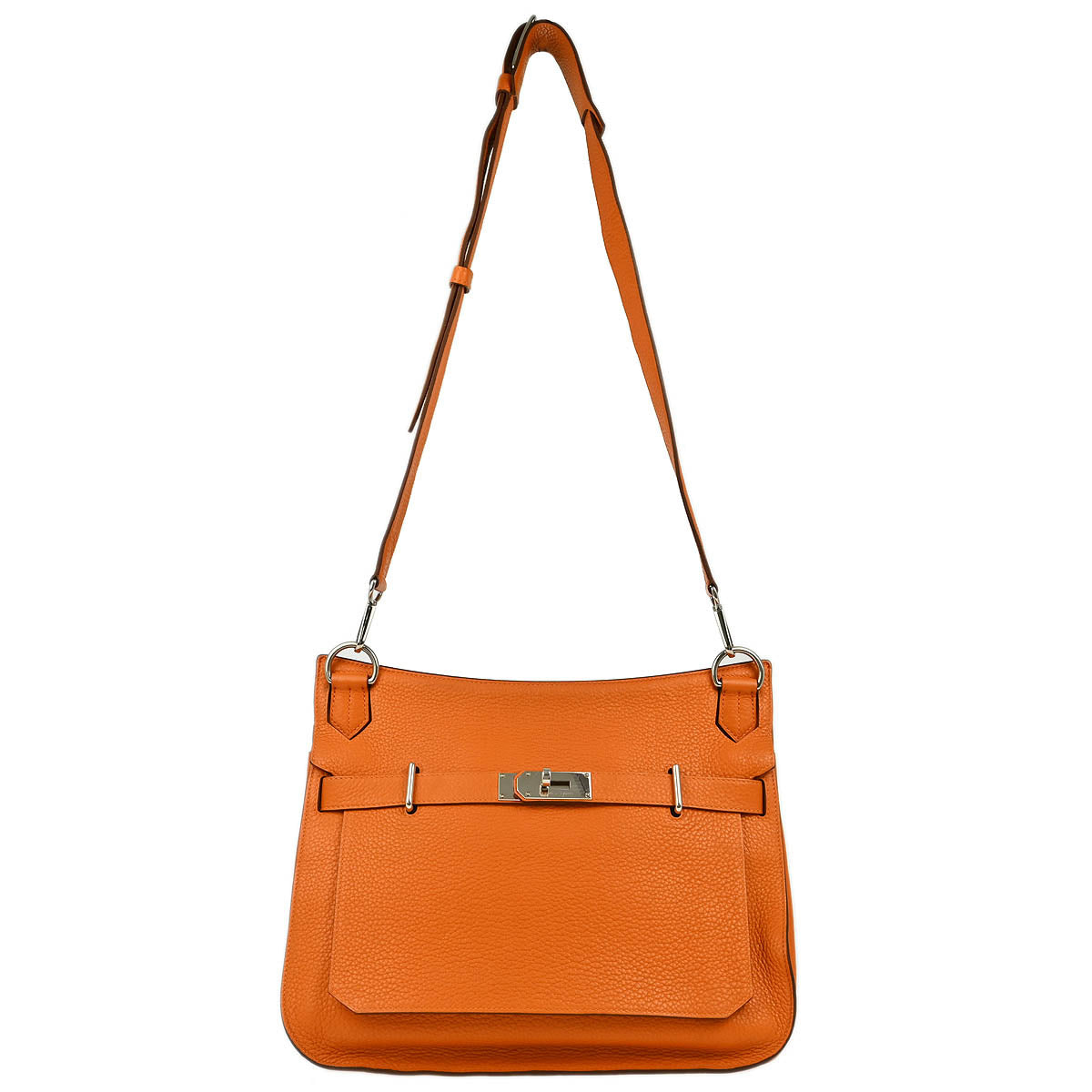 Hermes Orange Taurillon Clemence Jypsiere 34 Shoulder Bag