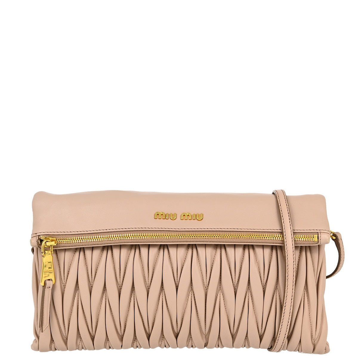 Miu Miu Pink Lambskin Matelasse Shoulder Bag