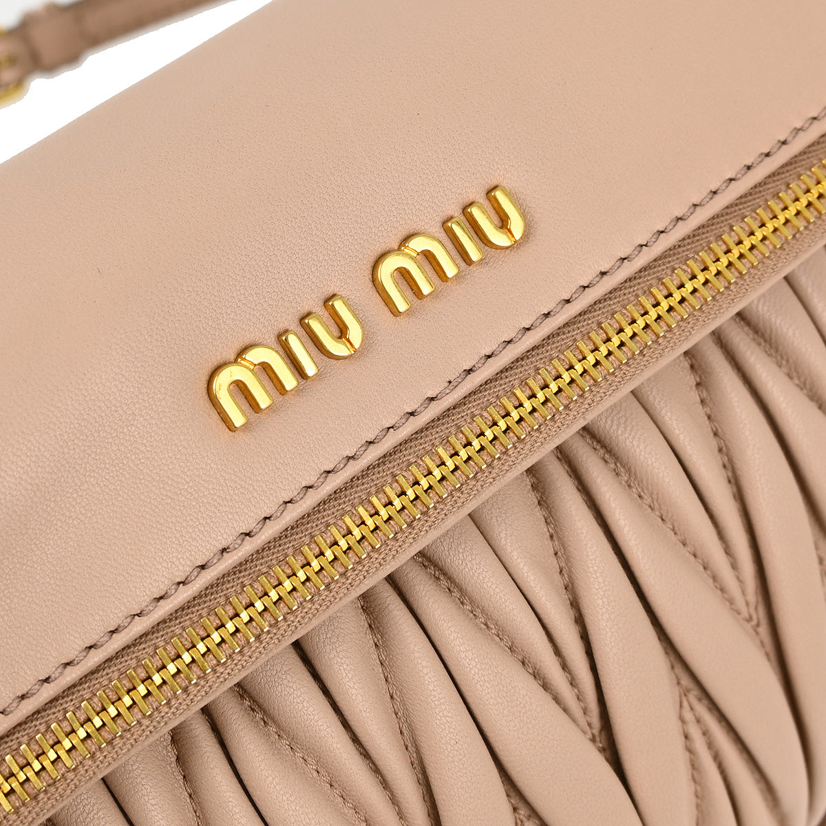 Miu Miu Pink Lambskin Matelasse Shoulder Bag