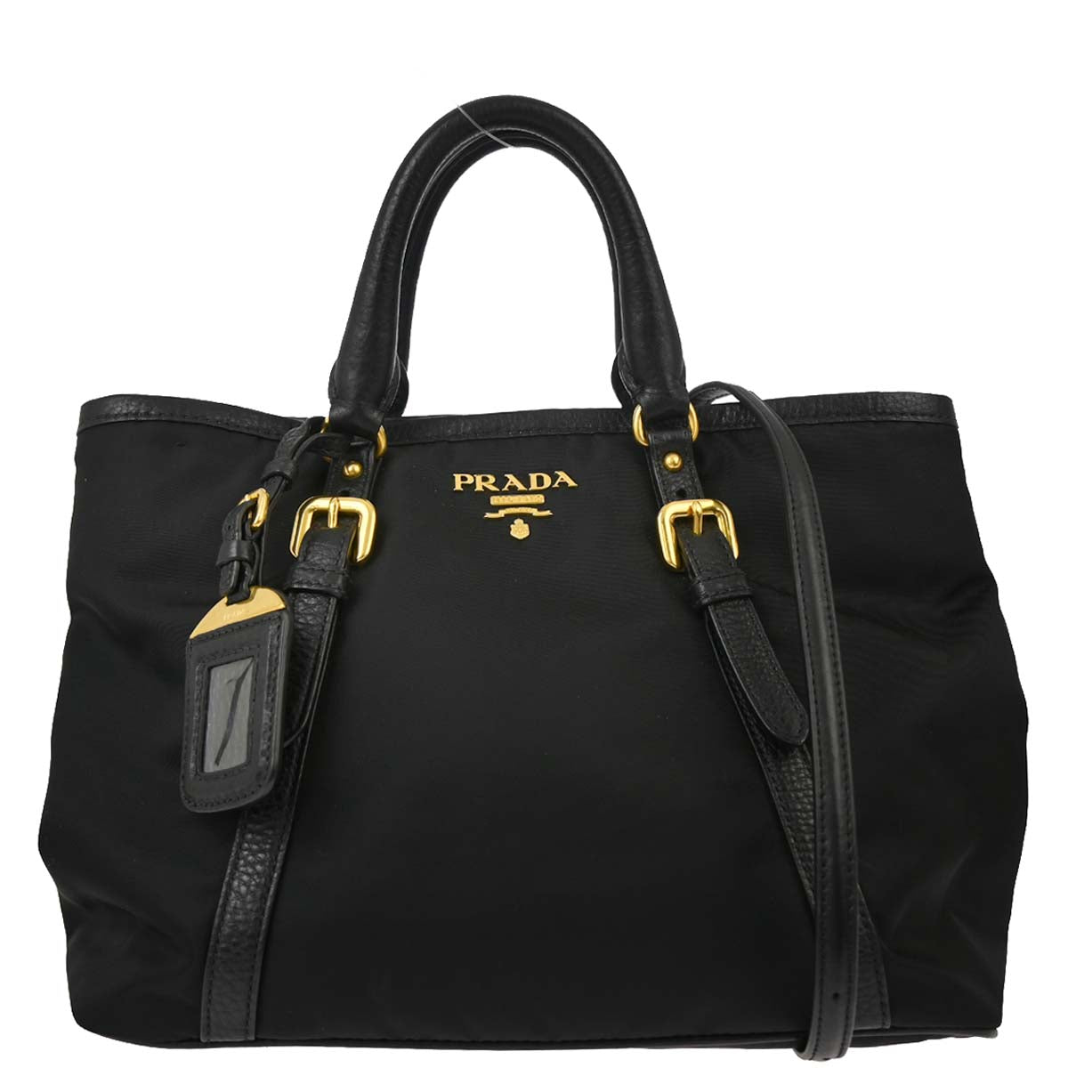 Prada Black Nylon 2way Shoulder Tote Handbag