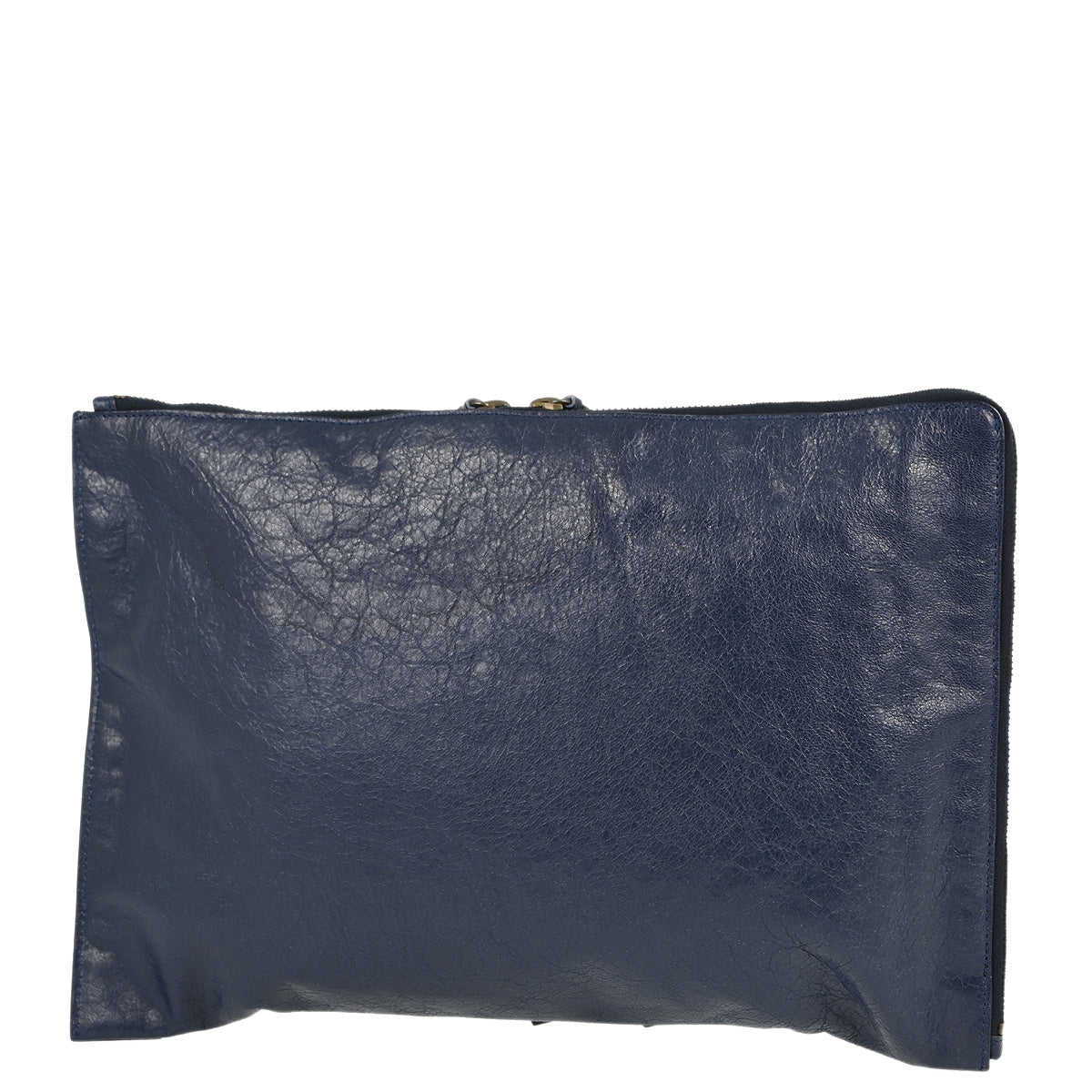 Balenciaga 2015 Navy Goatskin City Clutch Bag