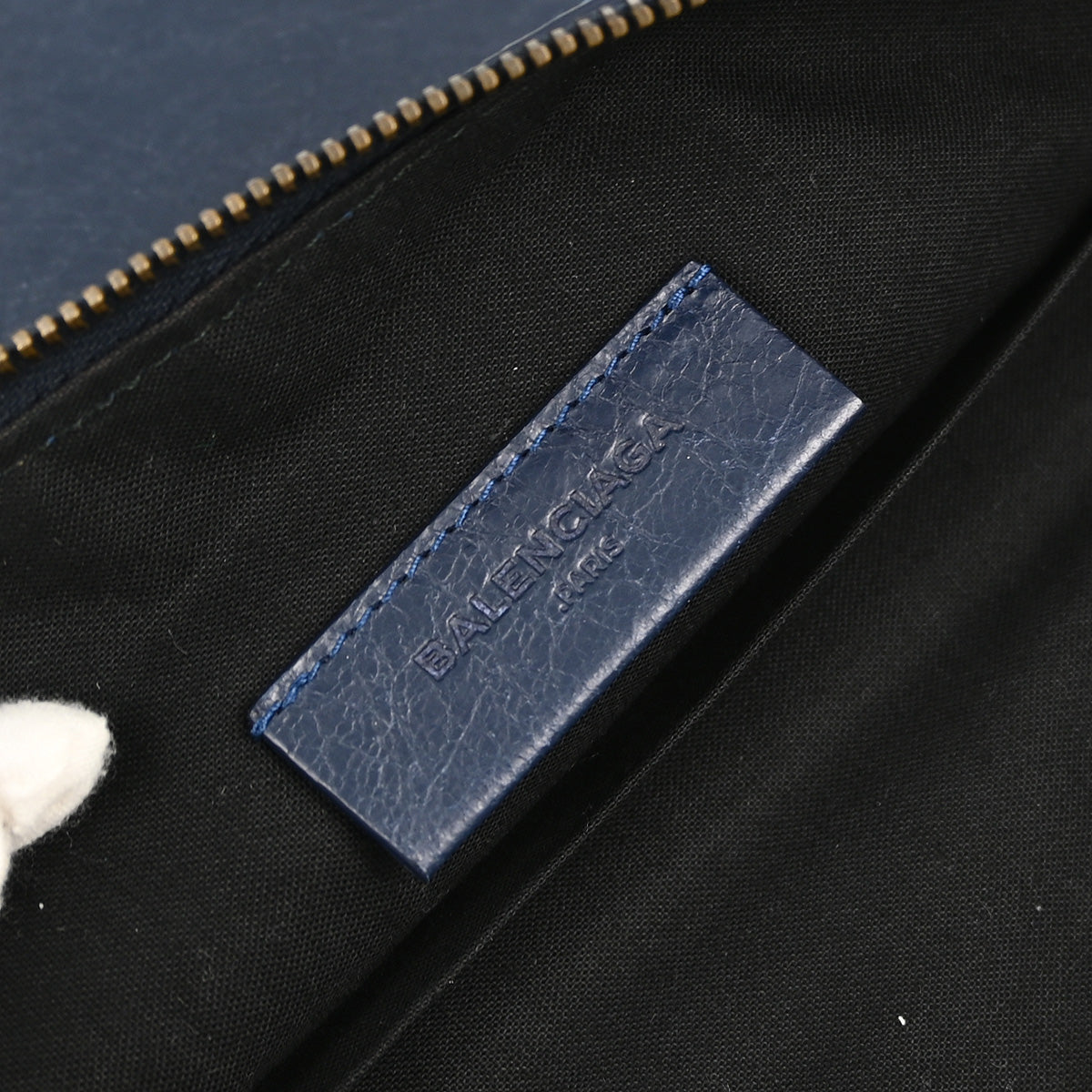 Balenciaga 2015 Navy Goatskin City Clutch Bag