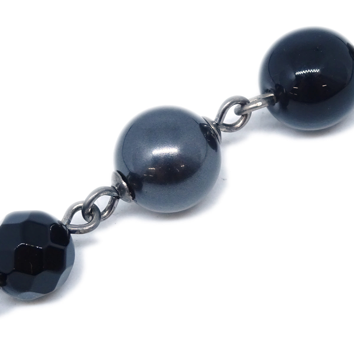 Chanel Bracelet Artificial Pearl Black A11V