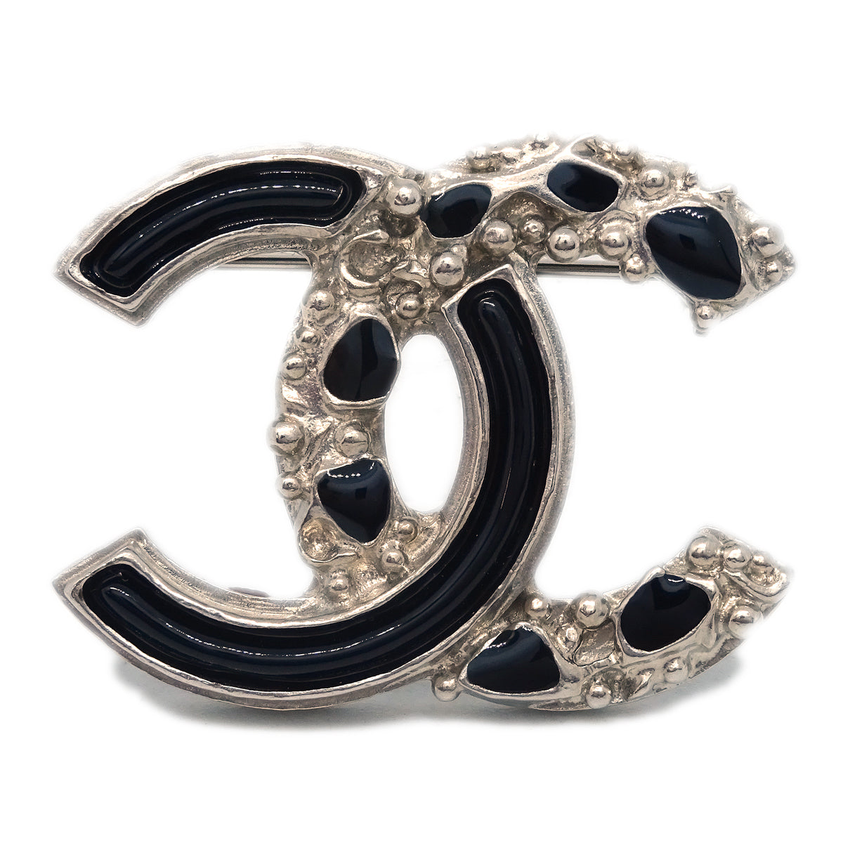 Chanel CC Brooch Pin Black B12A