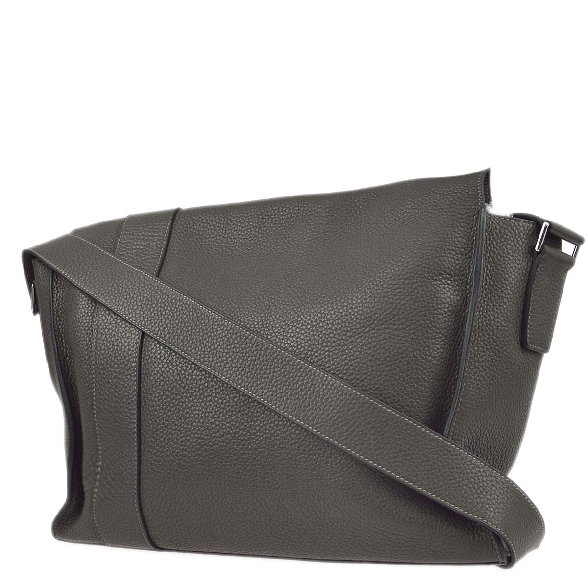 Hermes 2011 Graphite Taurillon Clemence Alfred 35 Shoulder Bag