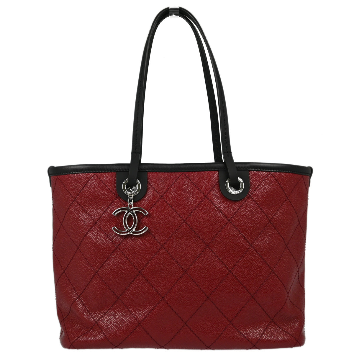 Chanel 2014 Bordeaux Caviar Shopping Fever Tote Bag