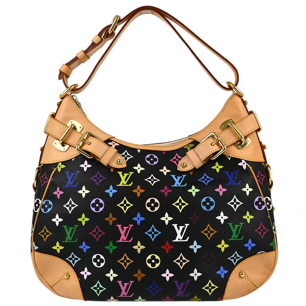 Louis Vuitton 2011 Black Monogram Multicolor Greta Shoulder Bag M40196