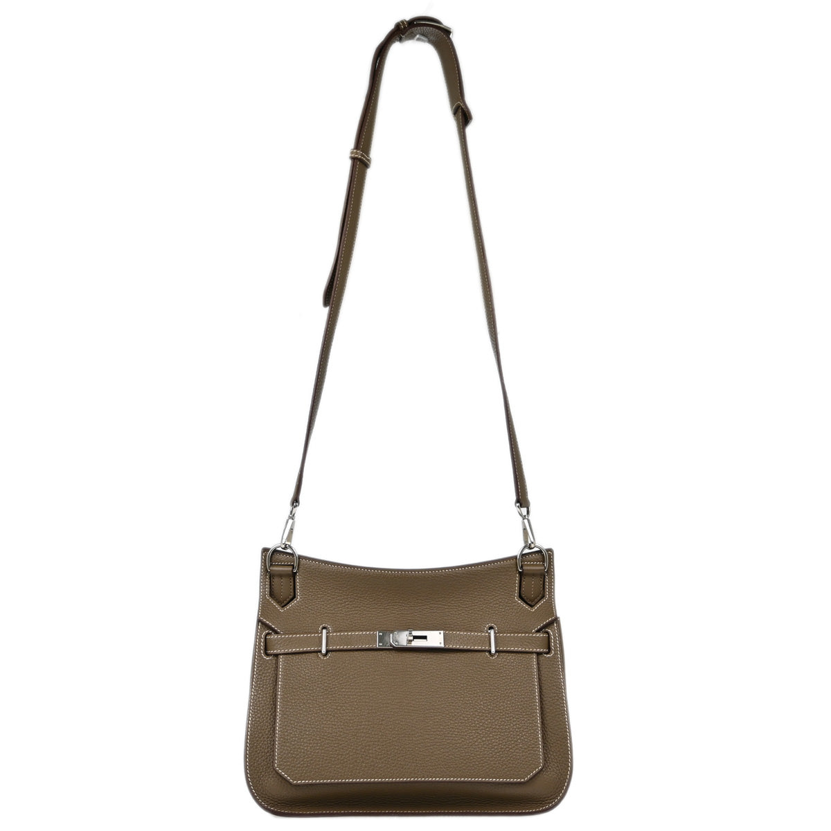 Hermes Etoupe Taurillon Clemence Jypsiere 28 Shoulder Bag