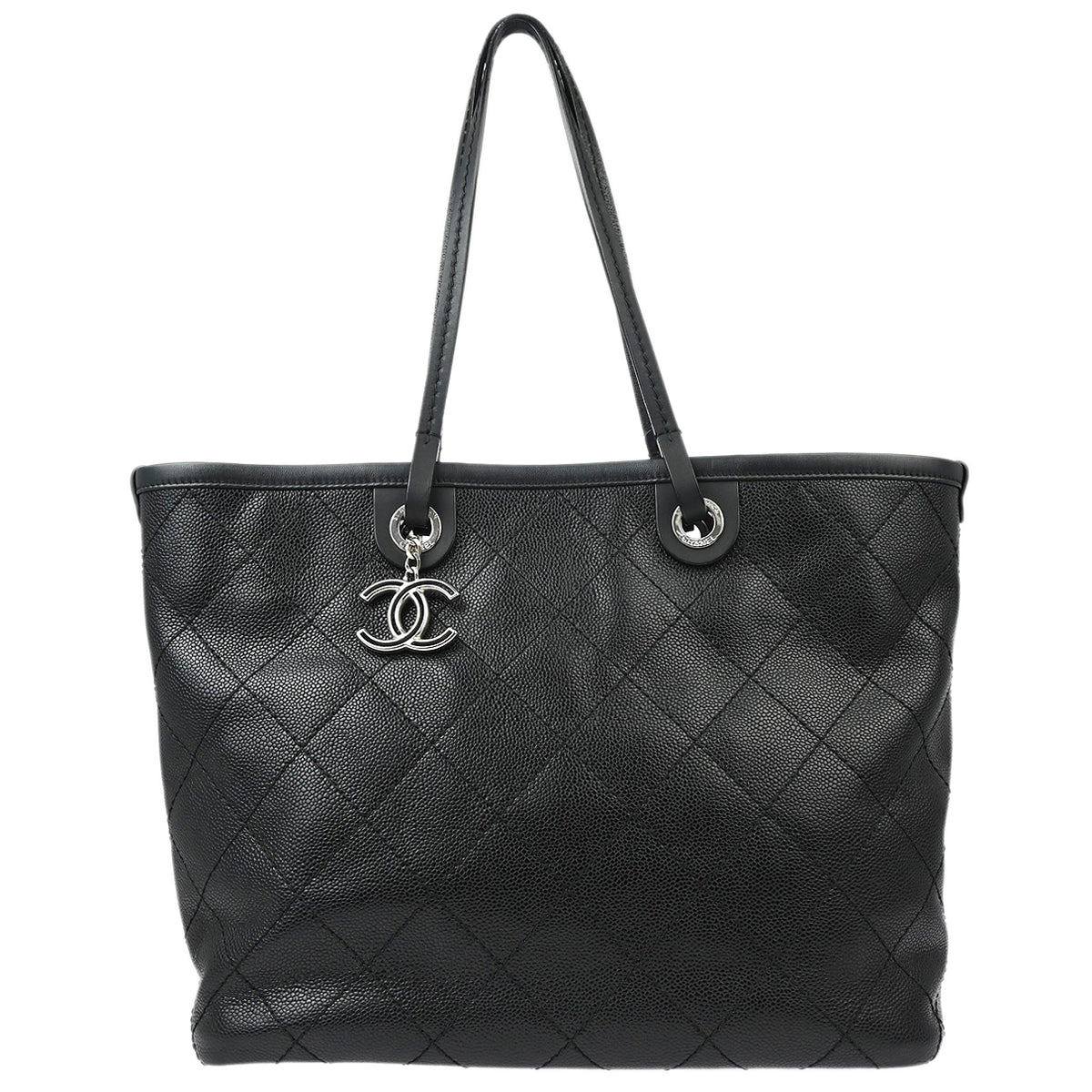 Chanel 2014 Black Caviar Shopping Fever Tote Bag