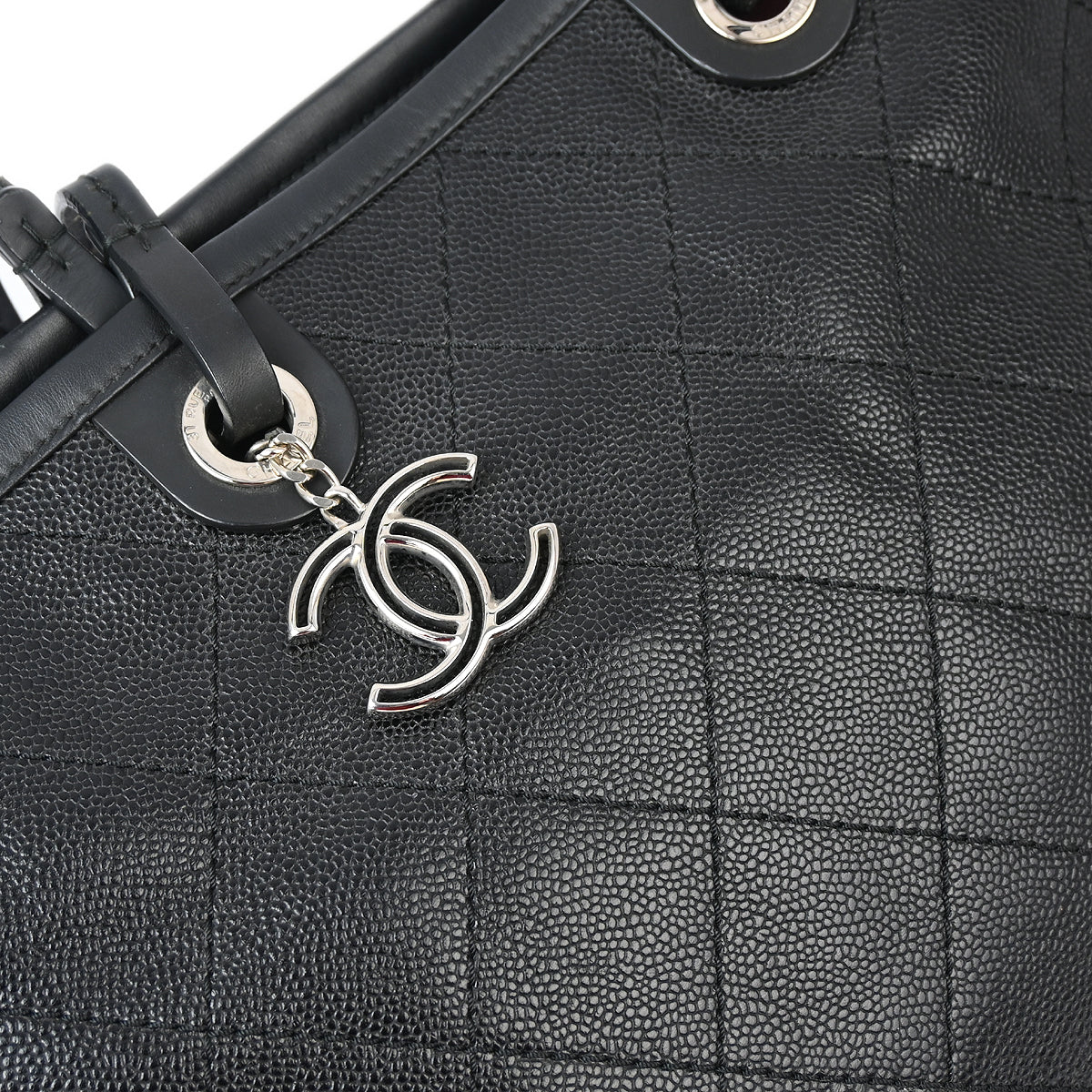 Chanel 2014 Black Caviar Shopping Fever Tote Bag