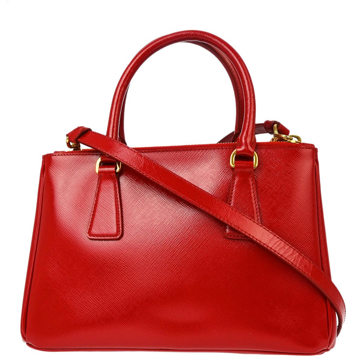 Prada Red Patent Leather Galleria 2way Tote Shoulder Handbag