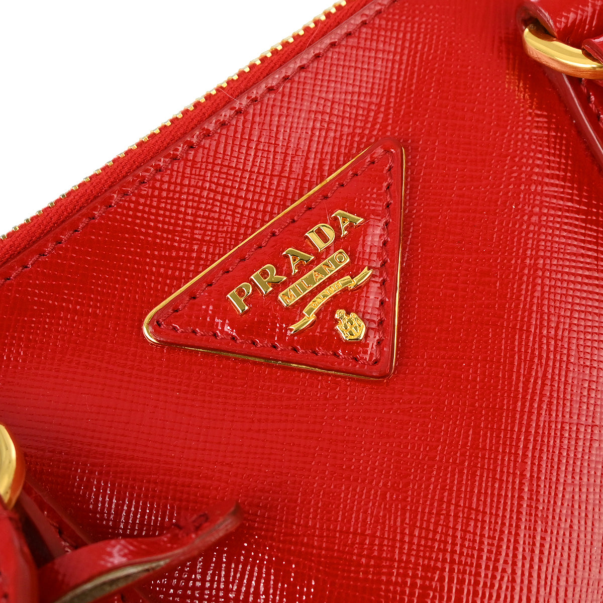 Prada Red Patent Leather Galleria 2way Tote Shoulder Handbag