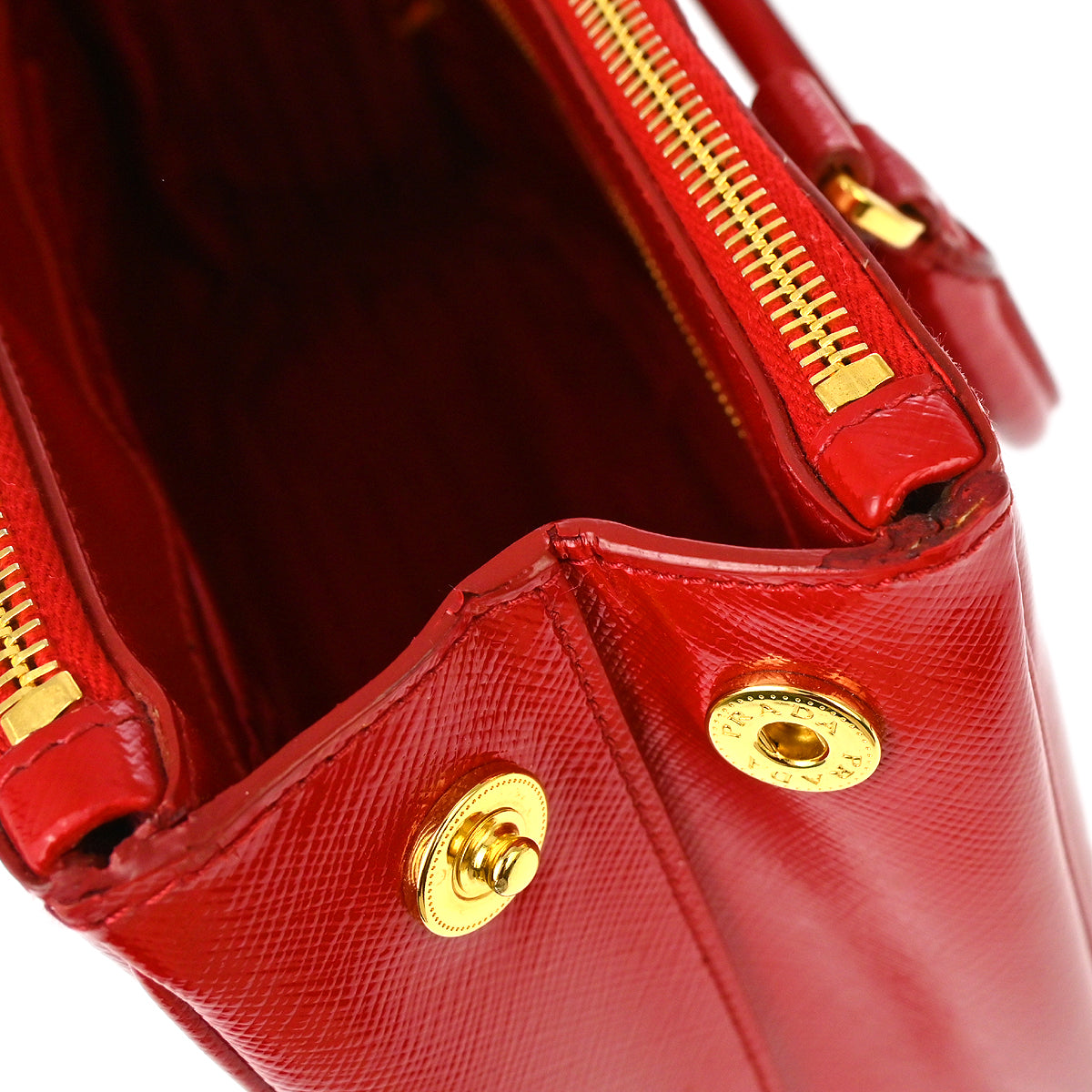 Prada Red Patent Leather Galleria 2way Tote Shoulder Handbag