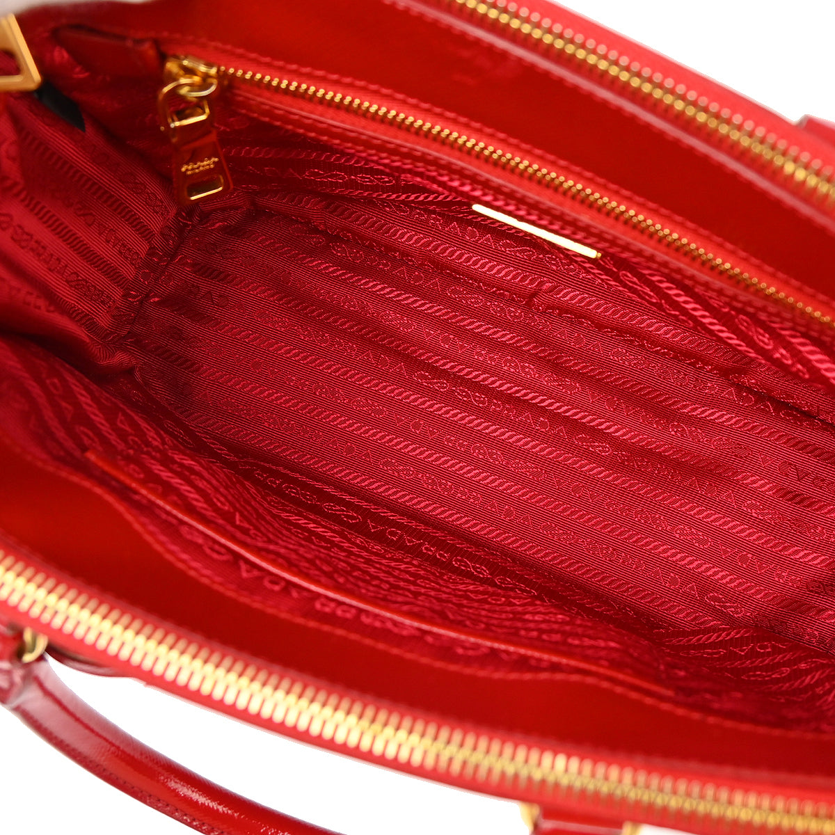 Prada Red Patent Leather Galleria 2way Tote Shoulder Handbag