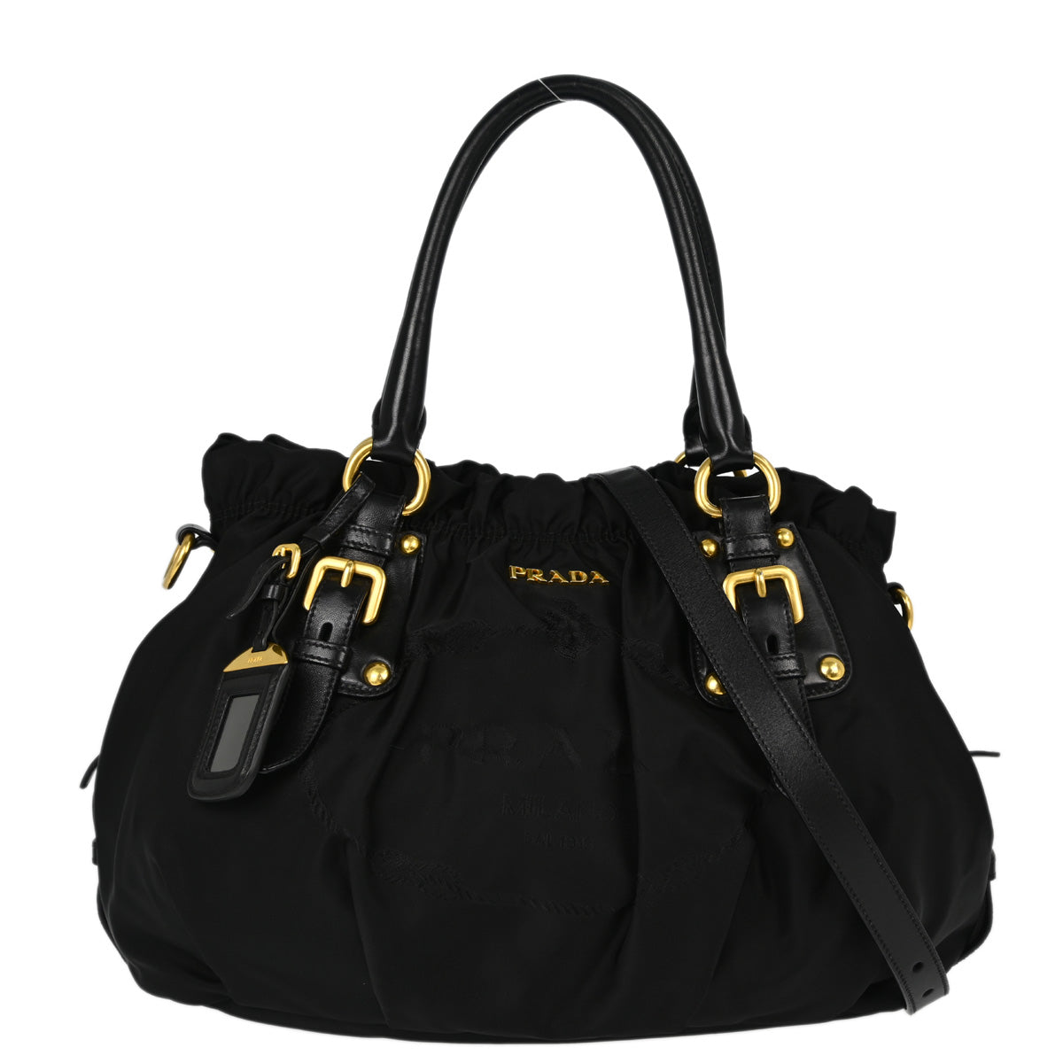 Prada Black Nylon 2way Shoulder Handbag