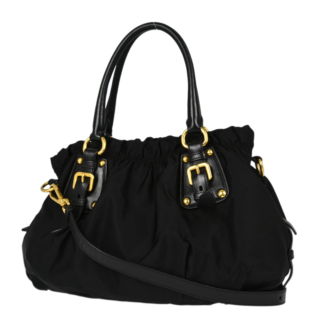 Prada Black Nylon 2way Shoulder Handbag