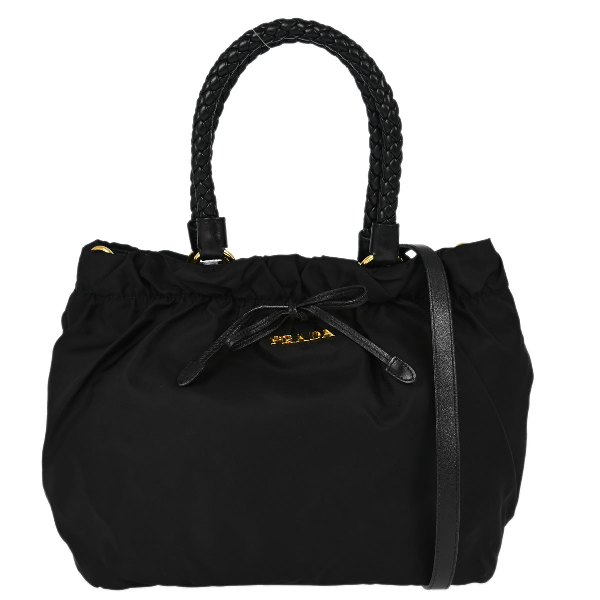 Prada Black Nylon Tote 2way Shoulder Handbag