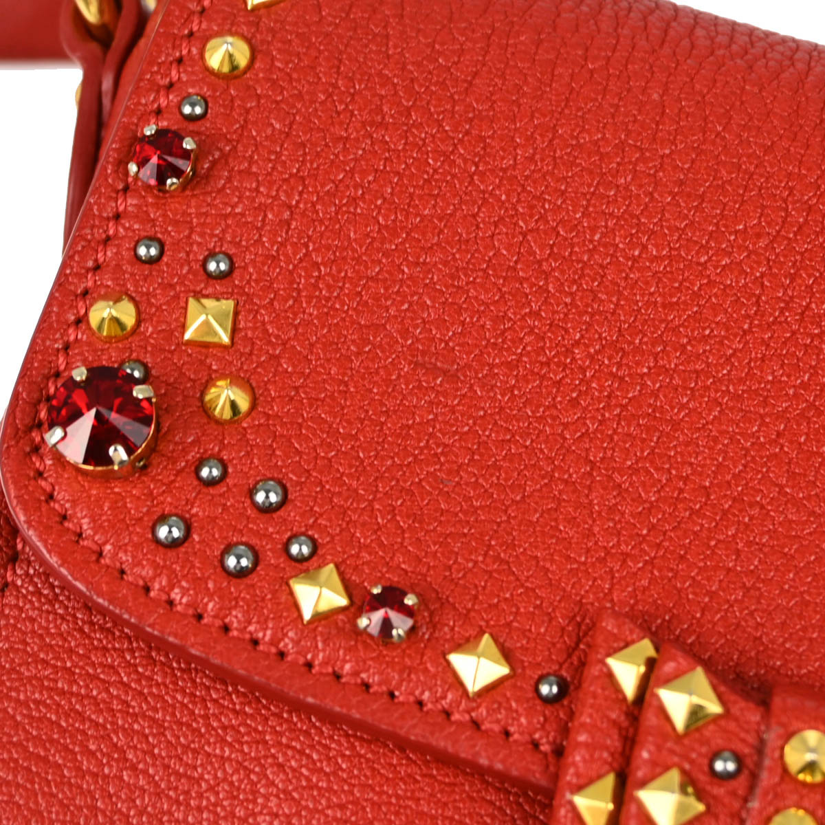 Miu Miu Red Goatskin Shoulder Bag