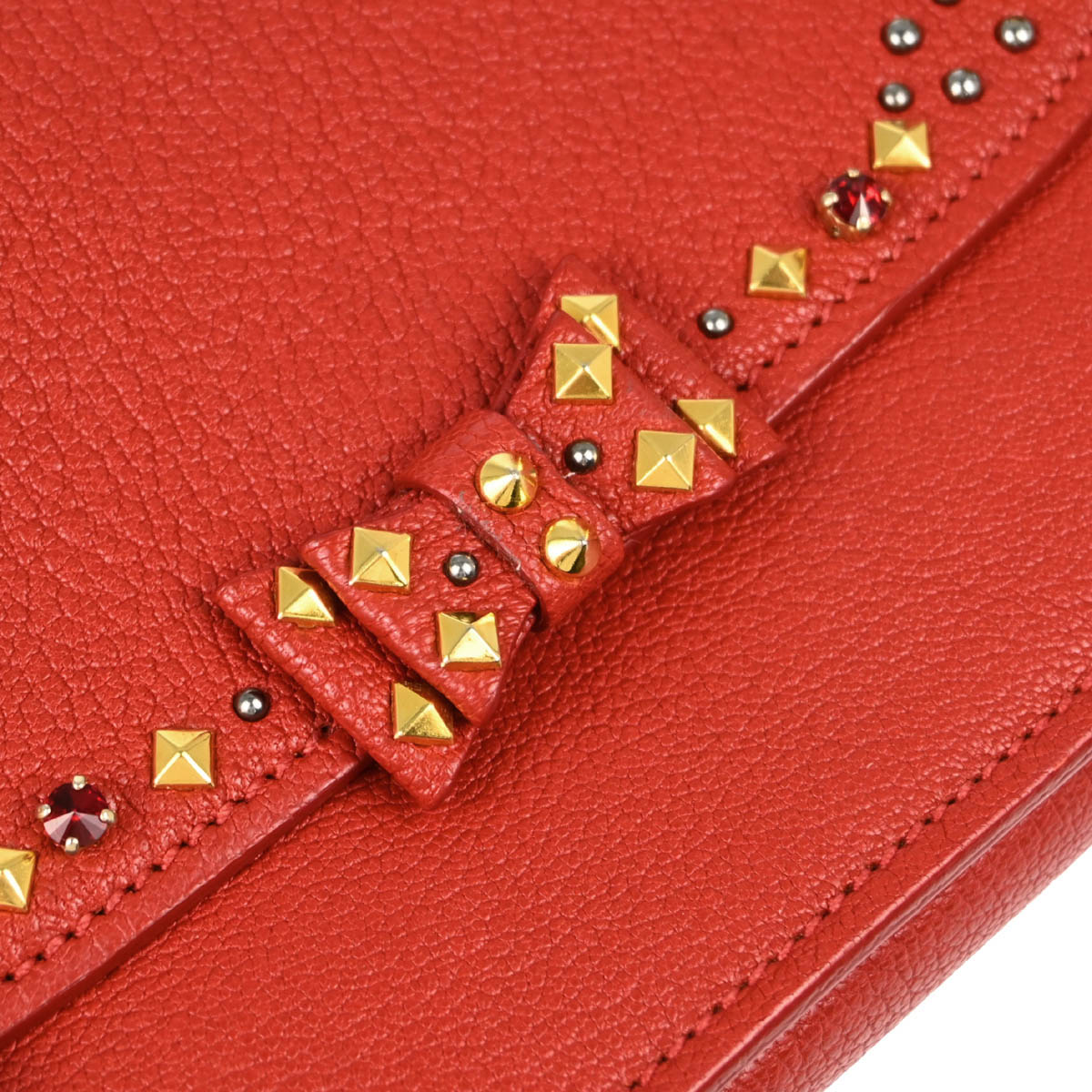 Miu Miu Red Goatskin Shoulder Bag