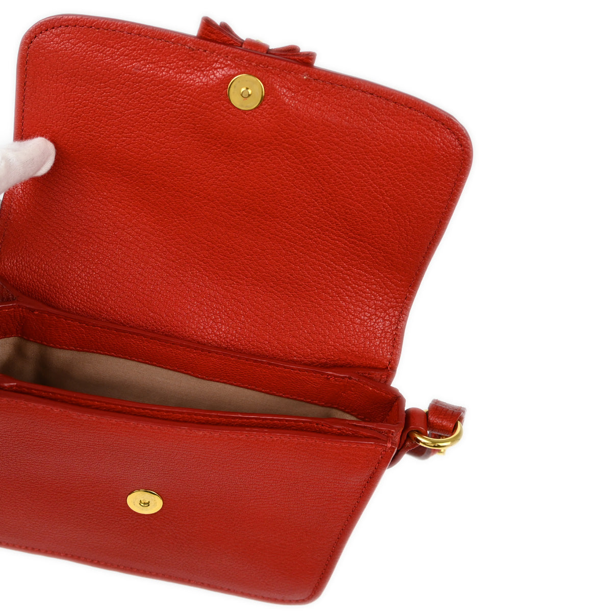 Miu Miu Red Goatskin Shoulder Bag