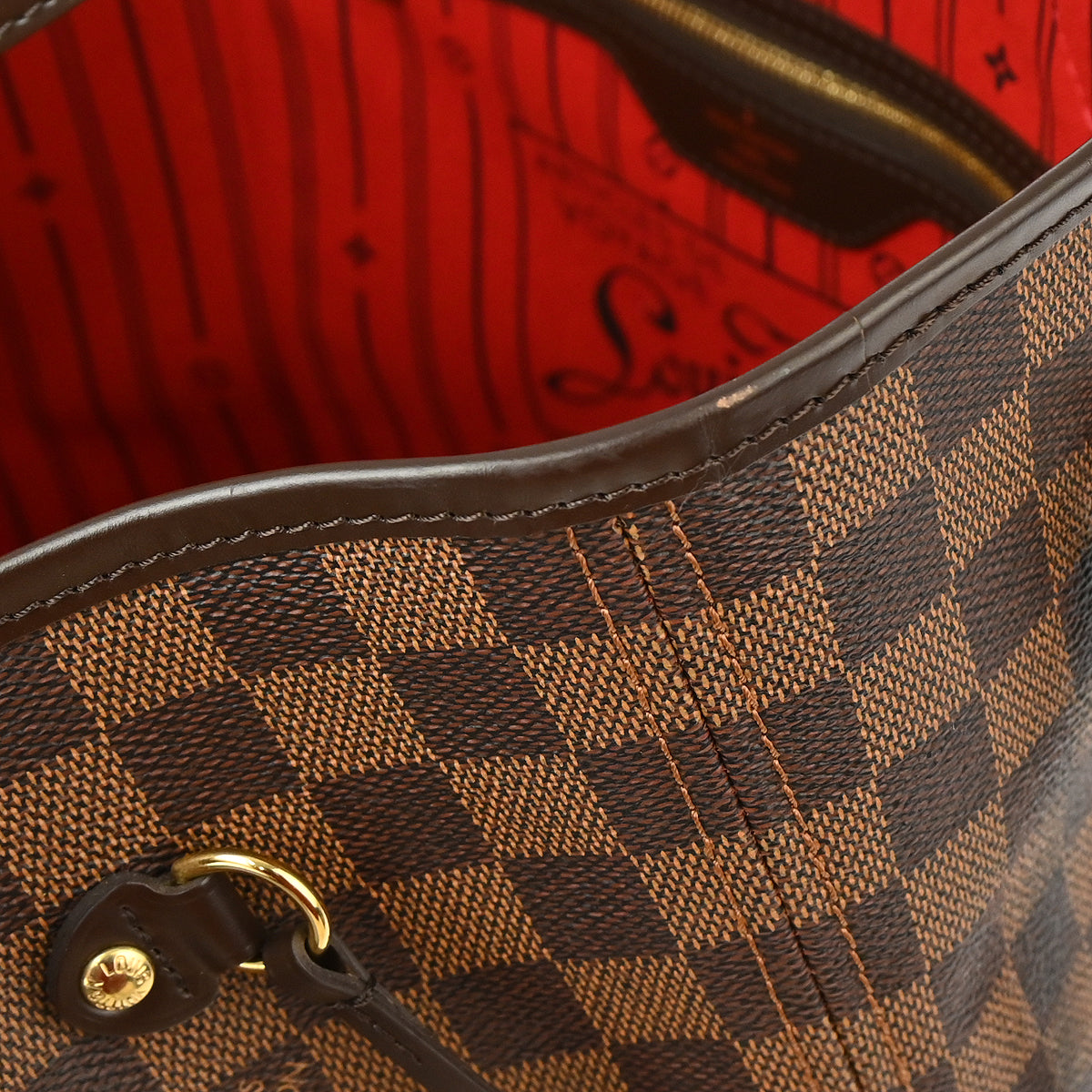 Louis Vuitton 2012 Damier Neverfull MM Shoulder Tote Bag N51105