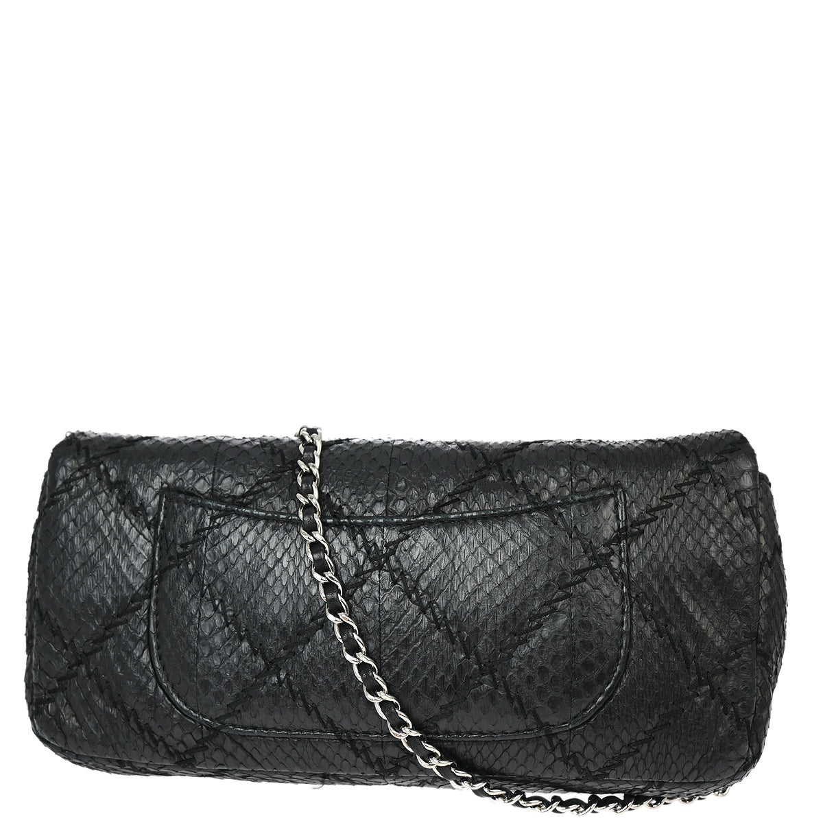 Chanel * 2011 Black Python Ultra Stitch WOC Chain Shoulder Wallet Bag