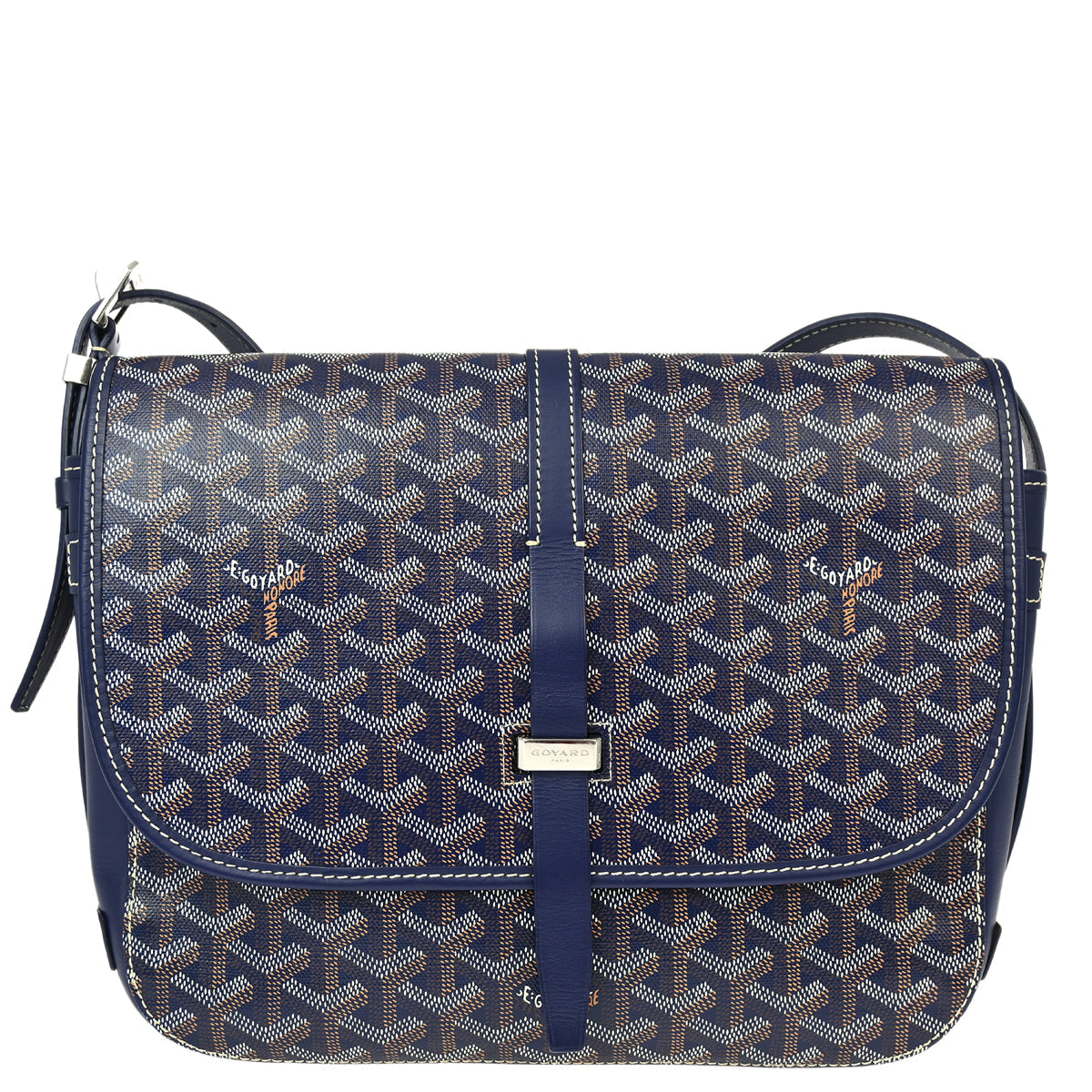 Goyard 2018 Blue Belvedere MM Shoulder Bag