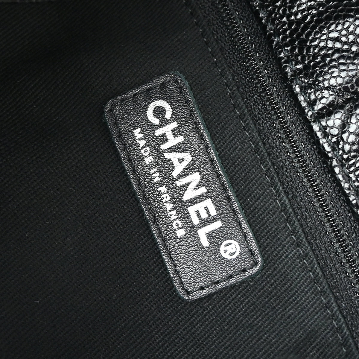 Chanel 2014-2015 Black Caviar Chain Shoulder Tote Bag