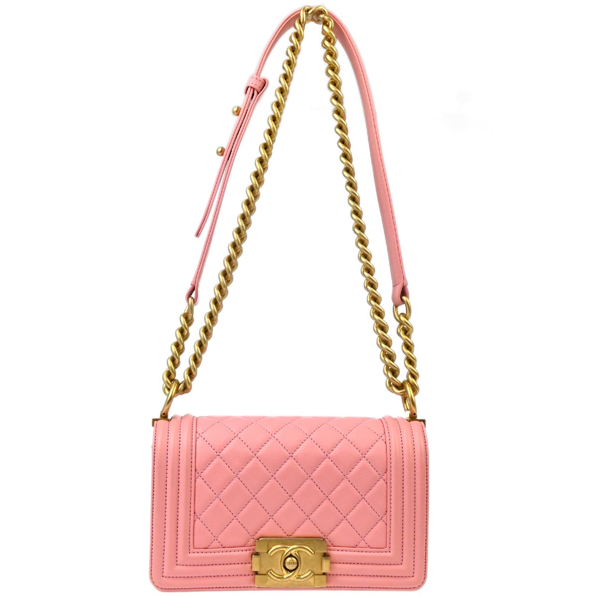 Boy Chanel 2019 Pink Calfskin Small Chain Shoulder Bag