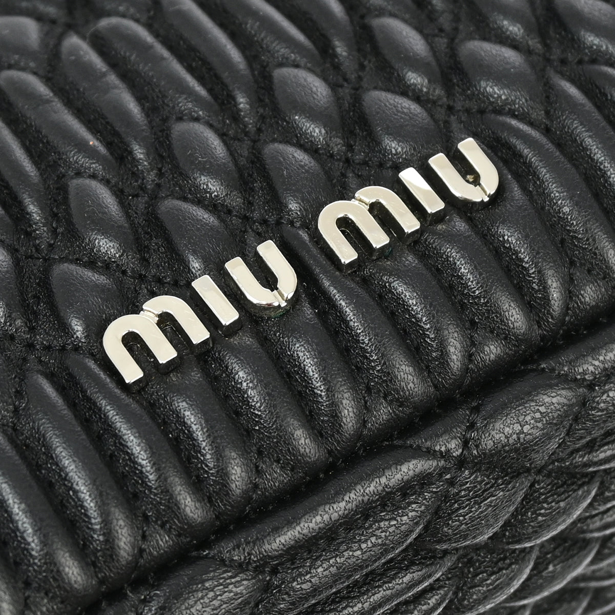 Miu Miu Black Nappa Crystal Handbag