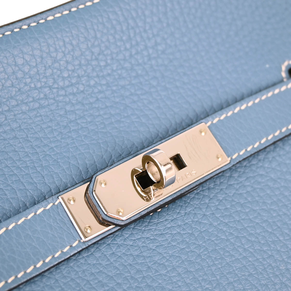 Hermes 2010 Blue Jean Taurillon Clemence Jypsiere 28 Shoulder Bag