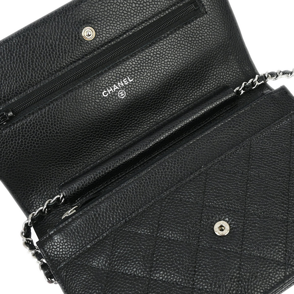 Chanel 2016-2017 Black Caviar Classic WOC Shoulder Wallet Bag