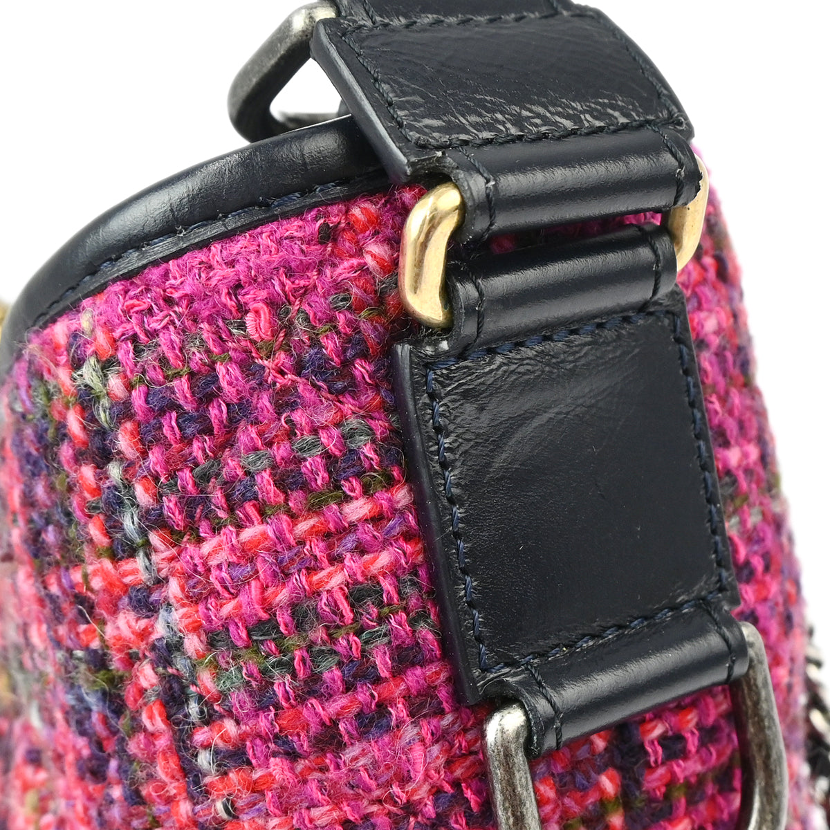 Chanel 2018-2019 Pink Tweed Calfskin Medium Gabrielle Shoulder Bag