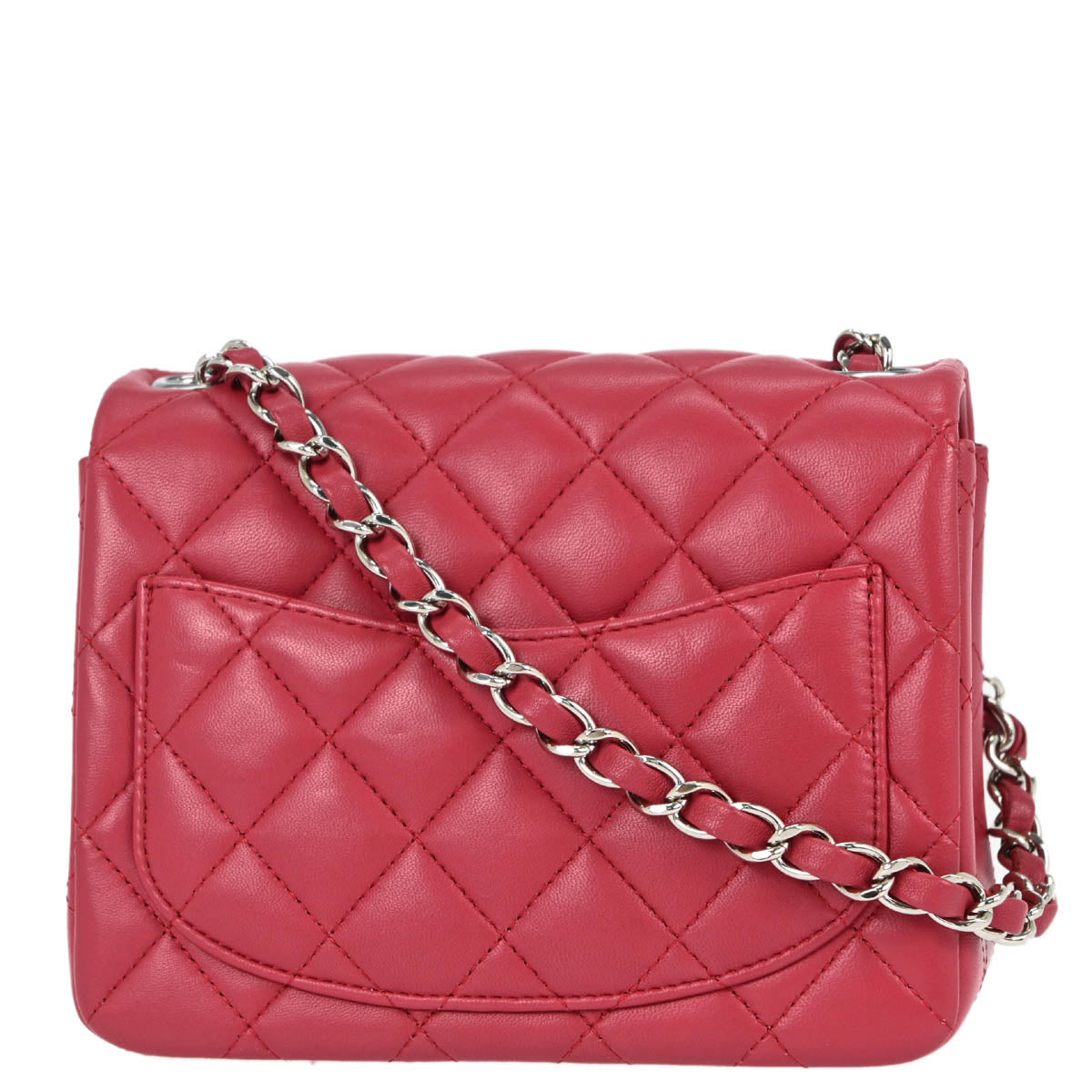 Chanel 2018-2019 Pink Lambskin Mini Classic Square Flap Shoulder Bag 17