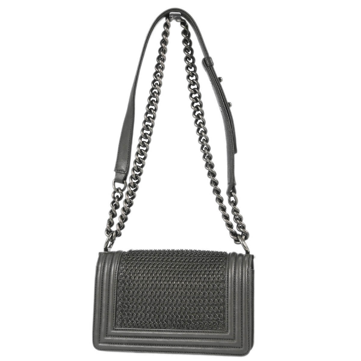 Boy Chanel 2013-2014 Gray Calfskin Small Chain Shoulder Bag