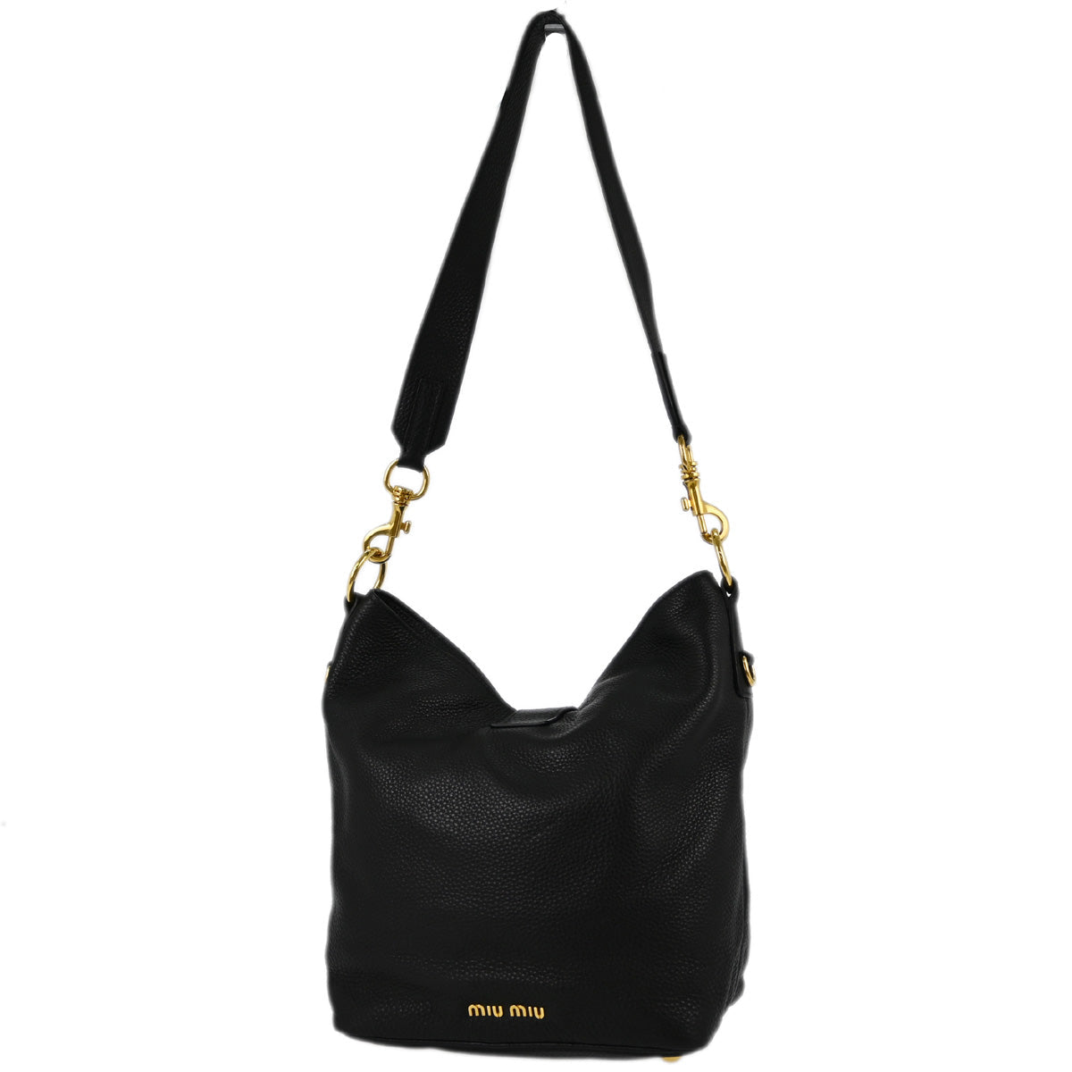 Miu Miu Black Leather Hobo Bag