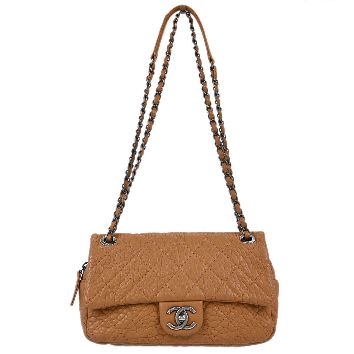 Chanel 2015-2016 Brown Leather Classic Single Flap Shoulder Bag