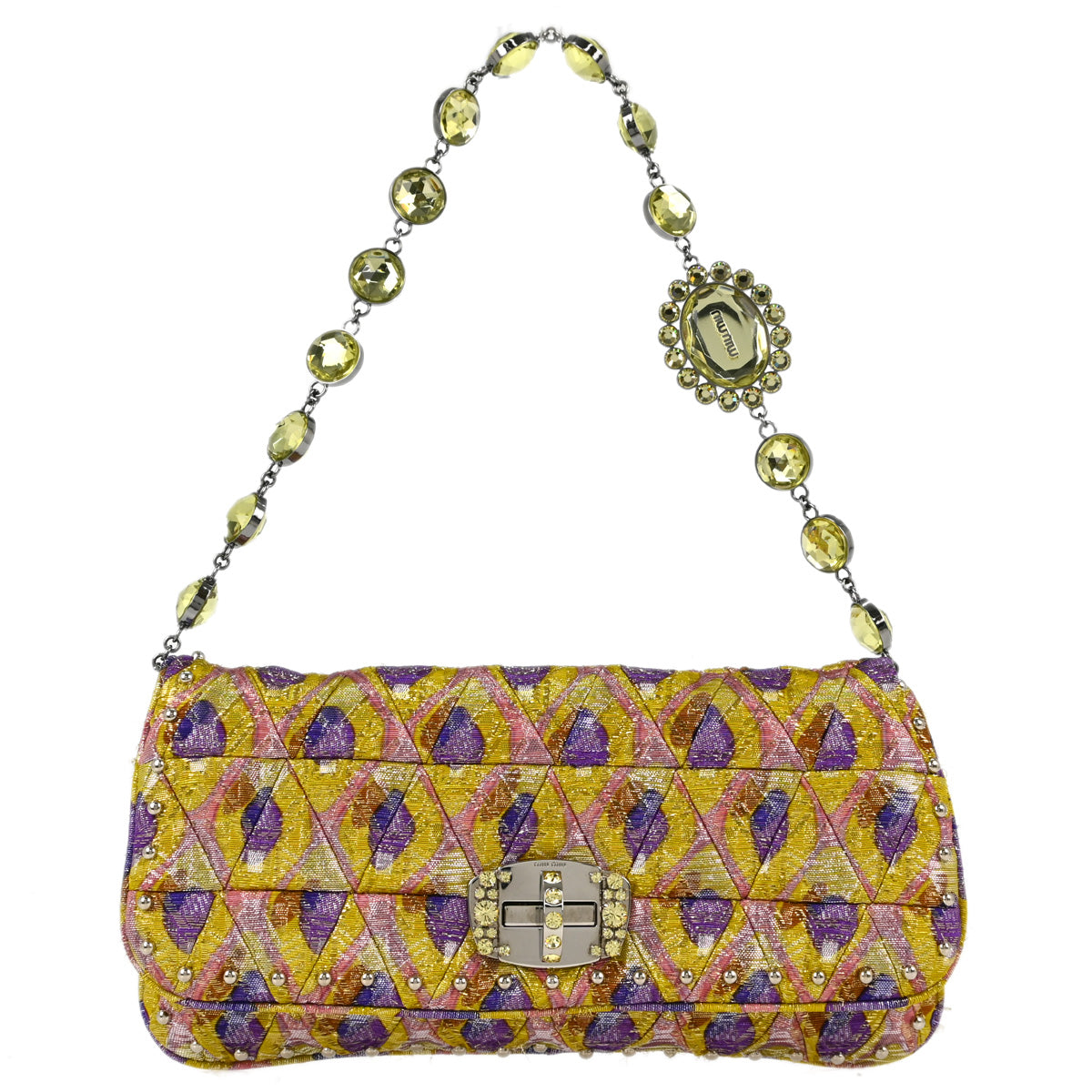 Miu Miu Multicolor Nappa Crystal Handbag